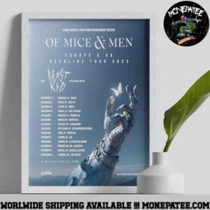 Of Mice & Men In Europe & UK Tour Dates November and December 2025 Poster Canvas