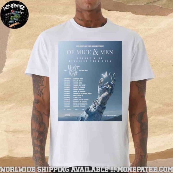 Of Mice & Men Europe & UK Tour Dates November and December 2025 Unisex T-Shirt