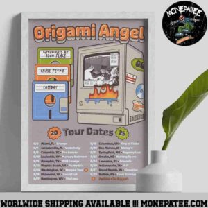 Origami Angel Tour Dates June 2025 Home Decor Poster Canvas