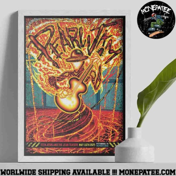 Pearl Jam In Pittsburgh Pennsylvania At PPG Paints Arena Dark Matter World Tour On May 16th 2025 With Teen Jesus And The Jean Teaser Poster Canvas
