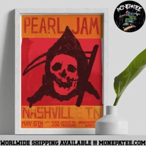 Pearl Jam Nashville TN Dark Matter World Tour 2025 At Bridgestone Arena On May 6th Even Art By Matt Eddmenson Poster Canvas