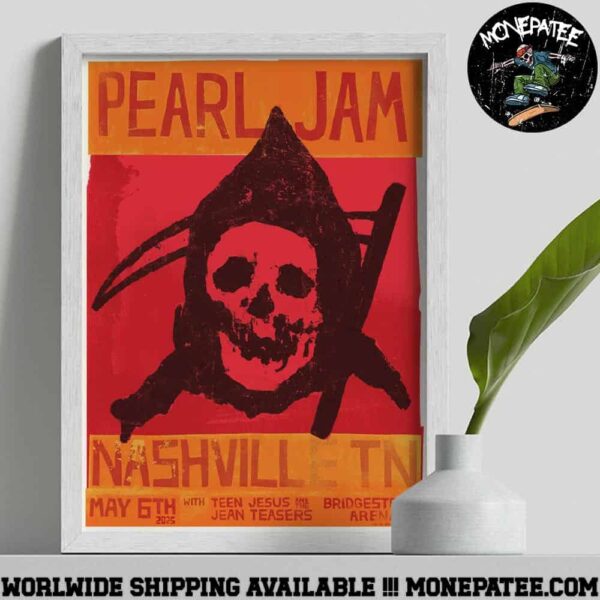 Pearl Jam Nashville TN Dark Matter World Tour 2025 At Bridgestone Arena On May 6th Even Art By Matt Eddmenson Poster Canvas