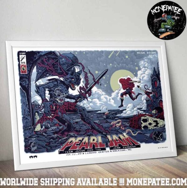 Pearl Jam Raleigh North Carolina Dark Matter World Tour May 11 2025 Venue Lenovo Center Event Art By Mike Sutfin Poster Canvas