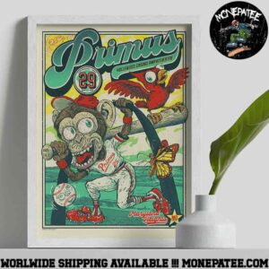 Primus Poster For Show In Maryland Heights MO On May 29 2025 At Hollywood Casino Amphitheatre Decorative Poster Canvas