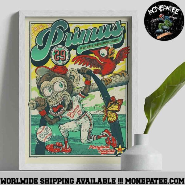 Primus Poster For Show In Maryland Heights MO On May 29 2025 At Hollywood Casino Amphitheatre Decorative Poster Canvas