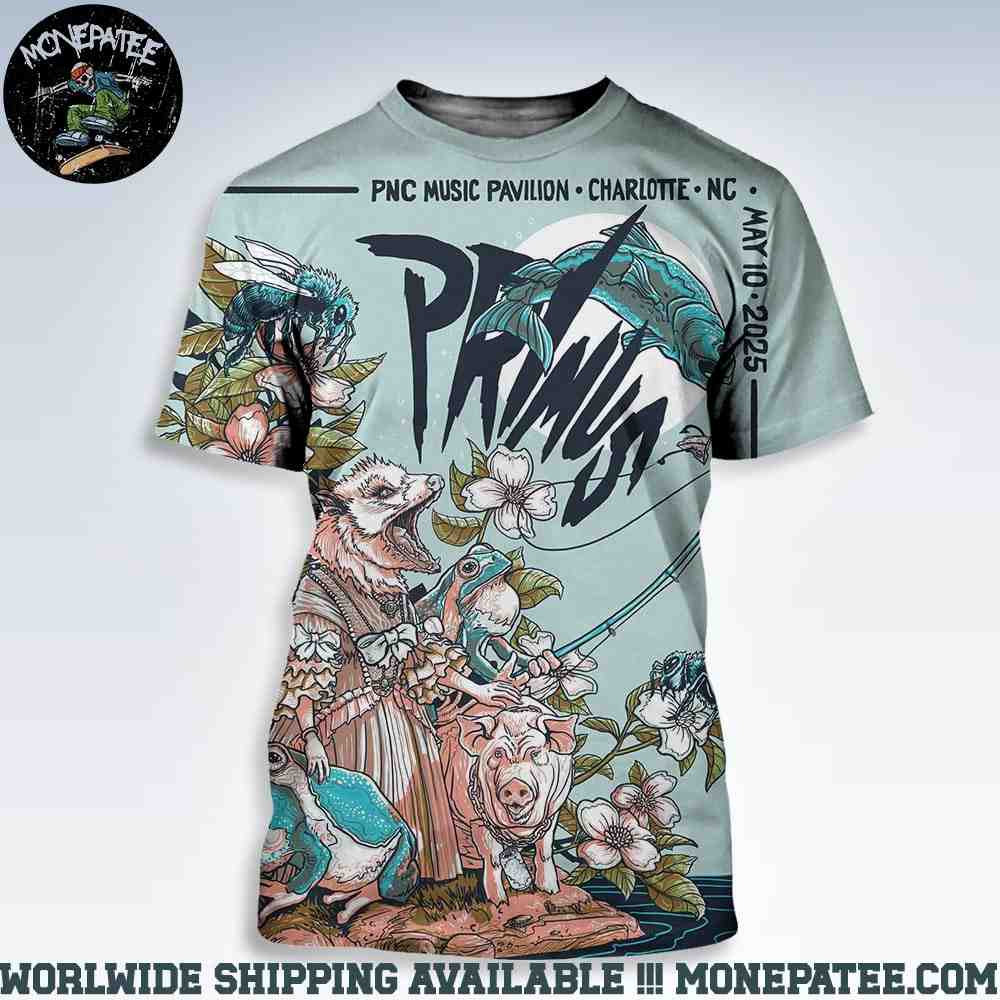 Primus Sessanta V2.0 In Charlotte NC At PNC Music Pavillion On May 10 2025 All Over Print Shirt Primus Sessanta V2.0 In Charlotte NC At PNC Music Pavillion On May 10 2025 All Over Print Shirt