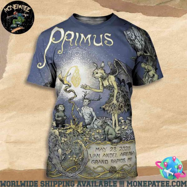 Primus Sessanta V2.0 Poster For Show In Grand Rapids MI At Van Andel Arena On May 28th 2025 All Over Print T-Shirt