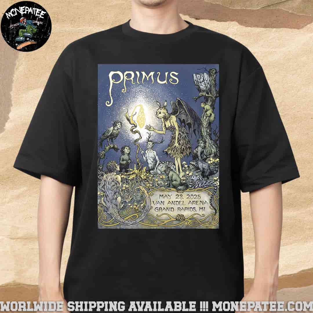 Primus Sessanta V2.0 Poster For Show In Grand Rapids MI At Van Andel Arena On May 28th 2025 Unisex T-Shirt Primus Sessanta V2.0 Poster For Show In Grand Rapids MI At Van Andel Arena On May 28th 2025 Unisex T-Shirt