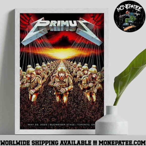 Primus Sessanta V2.0 Poster In Toronto ON On May 22 2025 At Budweiser Stage inspired Metallica Master of Puppets Album Decorative Poster Canvas