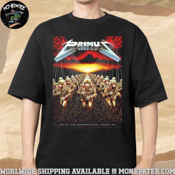 Primus Sessanta V2.0 Poster In Toronto On On May 22 2025 At Budweiser Stage Inspired Metallica Master Of Puppets Album Merchandise Unisex T-Shirt