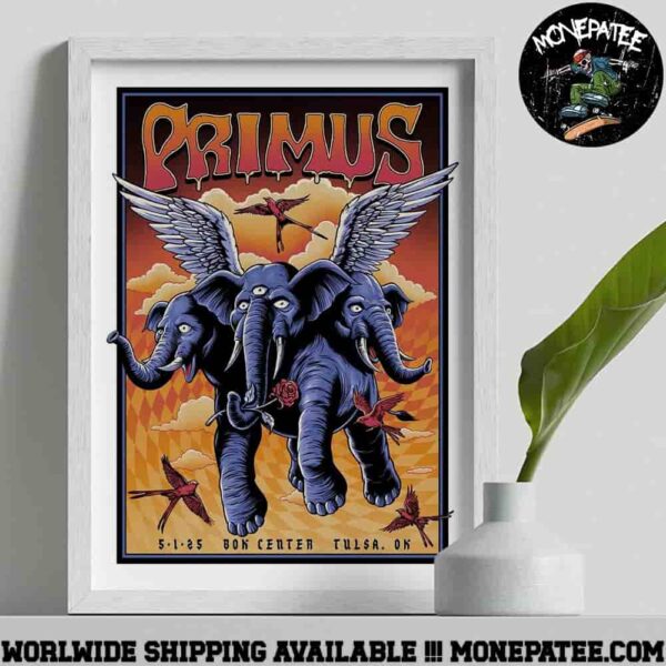Primus Tulsa Okalahoma On may 1 2025 At Bok Center Home Decor Poster Canvas