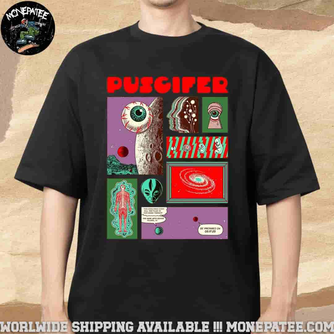 Puscifer Sessanta V 2.0 In Holmdel NJ On May 17 2025 At PNC Bank Arts Center Merchandise T-Shirt Puscifer Sessanta V 2.0 In Holmdel NJ On May 17 2025 At PNC Bank Arts Center Merchandise T-Shirt