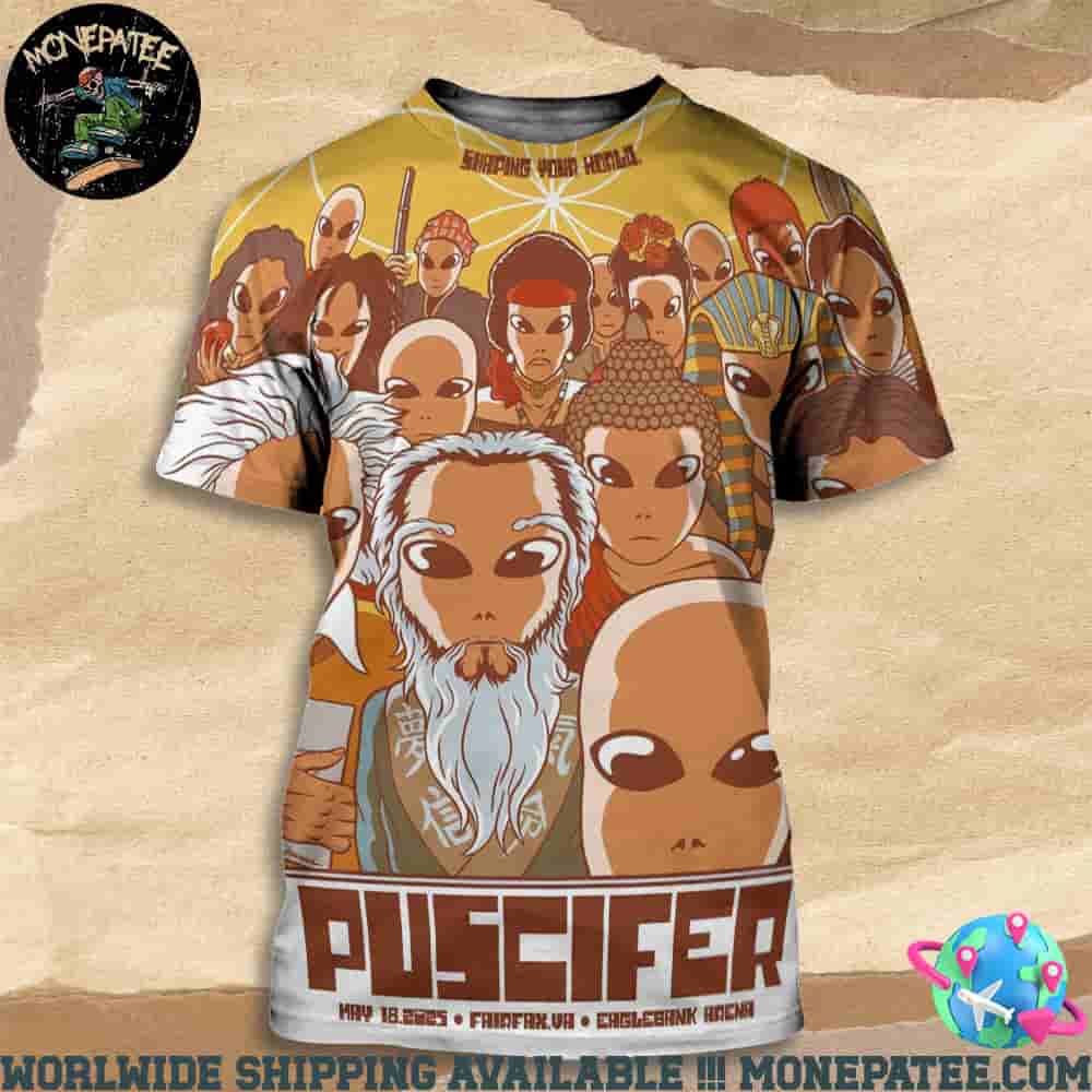 Puscifer Sessanta V2.0 Fairfax Virginia At Eaglebank Arena On May 18 2025 All Over Print T-Shirt Puscifer Sessanta V2.0 Fairfax Virginia At Eaglebank Arena On May 18 2025 All Over Print T-Shirt