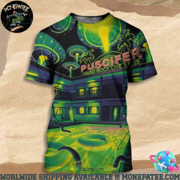 Puscifer Sessanta V2.0 Hollywood Florida Hard Rock Live At The Seminole Hard Rock Hotel And Casino May 6 2025 All Over Print T-Shirt