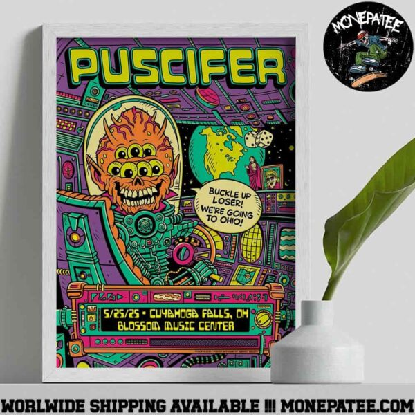 Puscifer Sessanta V2.0 Poster In Cuyahoga Falls OH At Blossom Music Center On May 25 2025 Decorative Poster Canvas