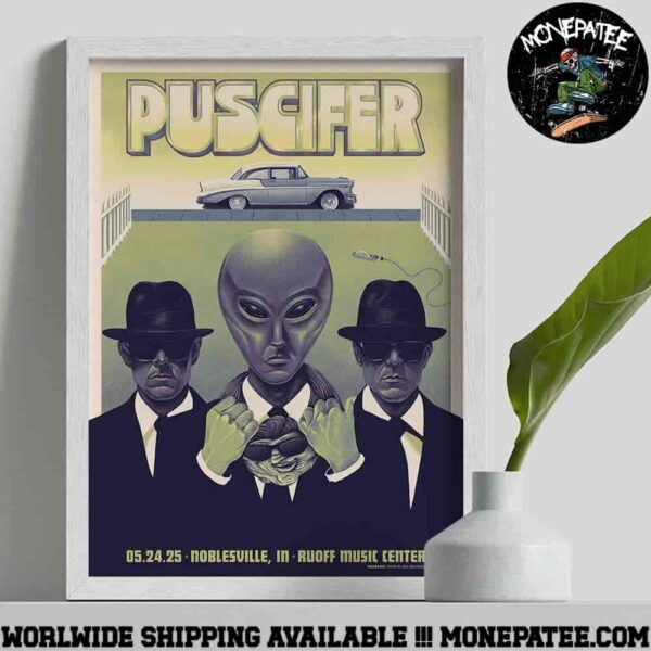 Puscifer Sessanta V2.0 Poster For Noblesville In On My 24 2025 At Ruoff Music Center  Decorative Poster Canvas