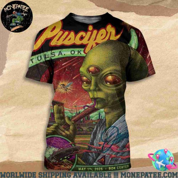 Puscifer Tulsa Okalahoma On may 1 2025 At Bok Center All Over Print T-Shirt