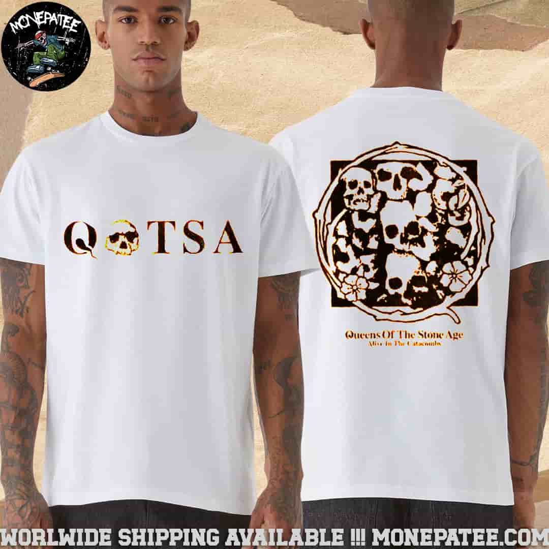 Qosta Queens Of the Stone Age Alive In The Catacombs Merchandise Unisex T-Shirt Qosta Queens Of the Stone Age Alive In The Catacombs Merchandise Unisex T-Shirt