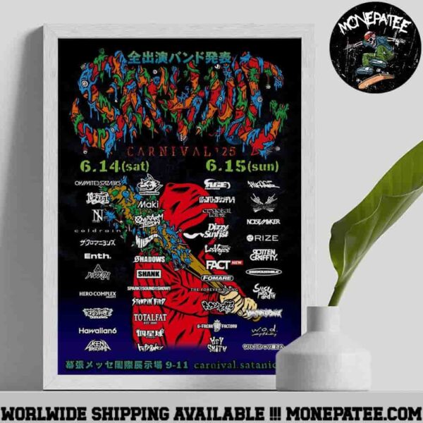 Satanic Carnival 2025 Full Lineups June 14 and 15 2025 Poster Canvas