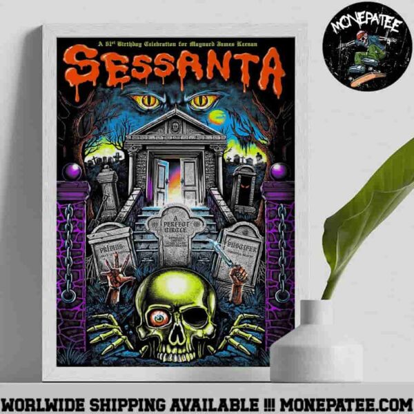 Sessanta V 2.0 Spring Tour Primus Puscifer And  A Perfect Circle On 11 May 2025 At Veterans United Home Loans Amphitheater In Virginia Beach Poster Canvas