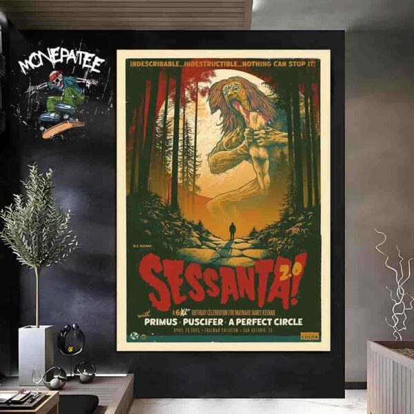 Sessanta V2.0 In San Antonio TX April 29th 2025 At Freeman Coliseum With Primus Puscifer A Perfect Circle Poster Canvas