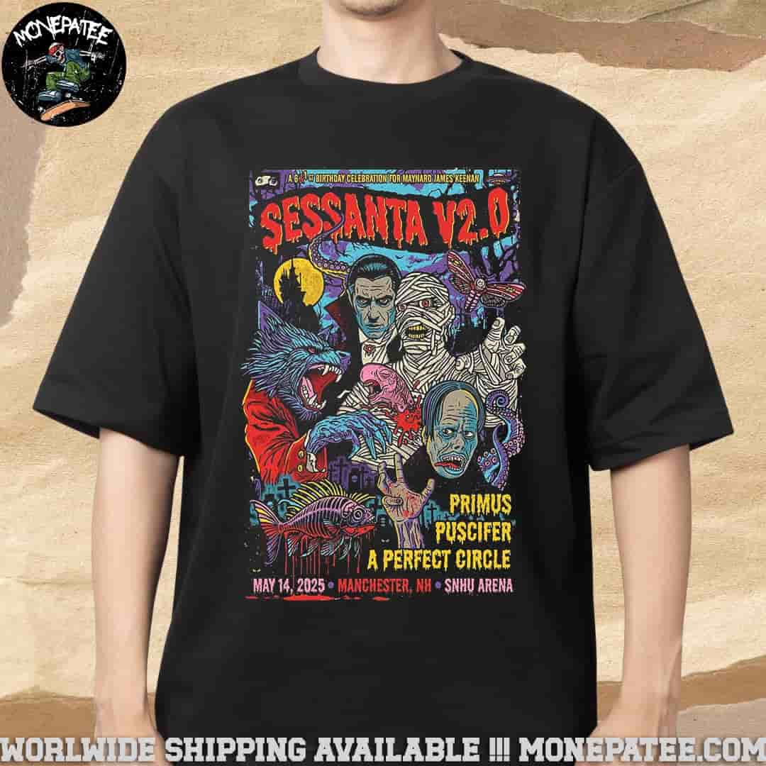 Sessanta V2.0 Manchester New Hampshire At Snhu Arena On May 14 2025 Merchandise T-Shirt Sessanta V2.0 Manchester New Hampshire At Snhu Arena On May 14 2025 Merchandise T-Shirt