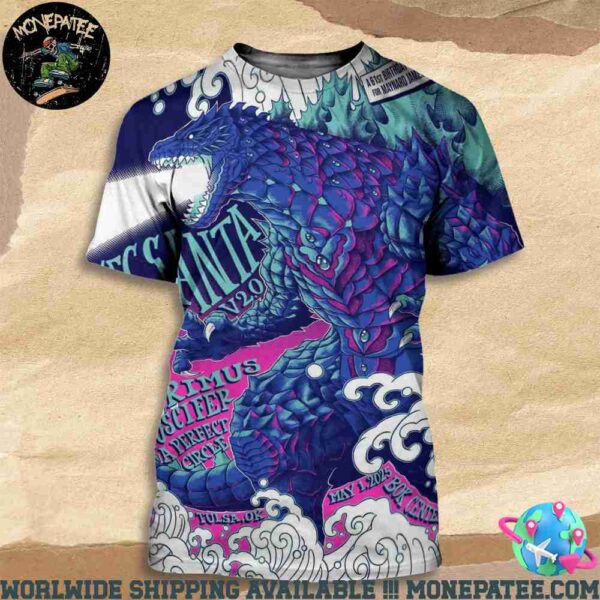 Sessanta V2.0 Tulsa Okalahoma On may 1 2025 At Bok Center Kaiju Godzilla Art Work All Over Print T-Shirt