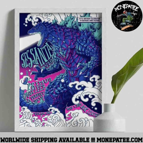 Sessanta V2.0 Tulsa Okalahoma On may 1 2025 At Bok Center Kaiju Godzilla Art Work Home Decor Poster Canvas