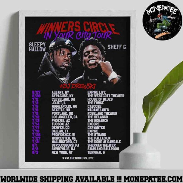 Sleepy Hallow And Sheeff G Rapper Winners Circle In Your City Tour 2025 Schedule List Dates  Decorative Poster Canvas