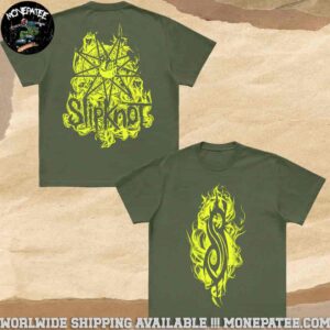 Slipknot Flamed Tribal S Merchandise 2025 Military Green Unisex Two Sides T-Shirt
