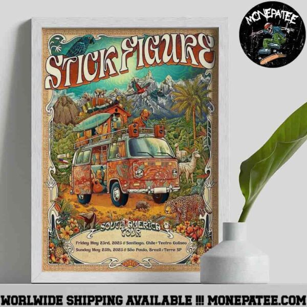 Stick Figure South America Tour 2025 In Chile And Brazil On May 23-25 Decorative Poster Canvas