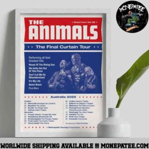 The Animals The Final Curtain Tour Australia 2025 Dates List October And November Decorative Poster Canvas