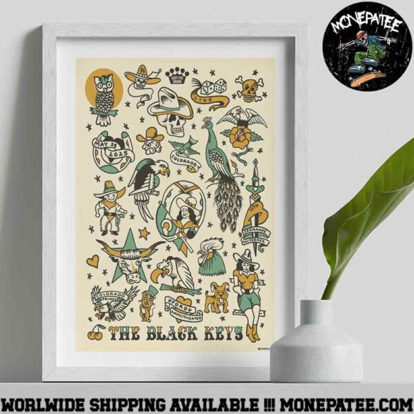 The Black Keys No Rain No Flowers Tour 2025 At Ford Amphitheater In Colorado Springs CO Decorative Poster Canvas