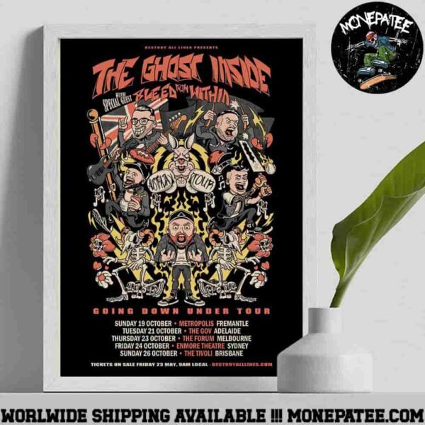 The Ghost Inside Going Down Under Tour October 2025 With Bleed From Within Tour Dates Home Decor Poster Canvas
