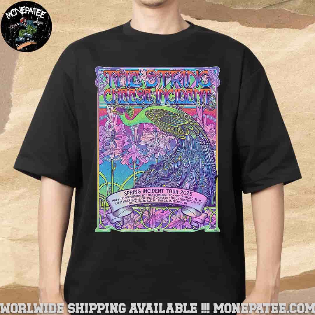 The String Cheese Incident Spring Incident Tour 2025 Art By Paul Dempsey Merchandise T-Shirt The String Cheese Incident Spring Incident Tour 2025 Art By Paul Dempsey Merchandise T-Shirt