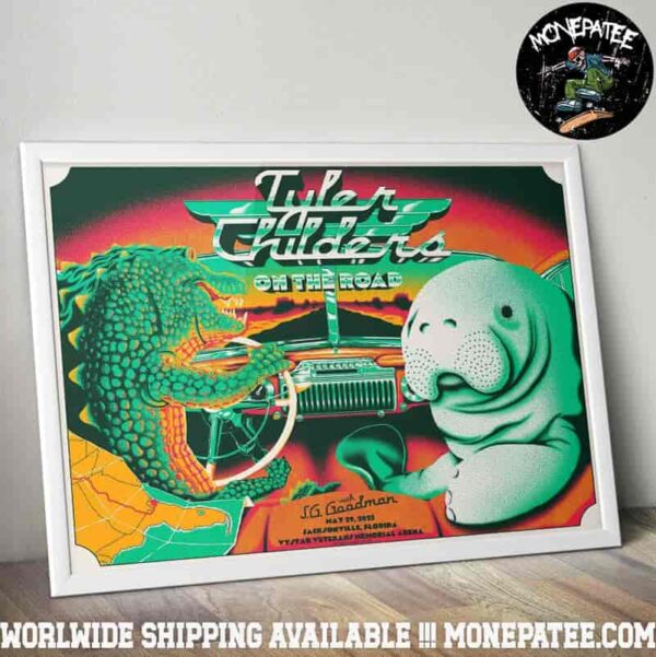 Tyler Childers With SG Goodman Poster In Jacksonville Florida At VyStar Veterans Memorial Arena On May 29 2025 Decorative Poster Canvas