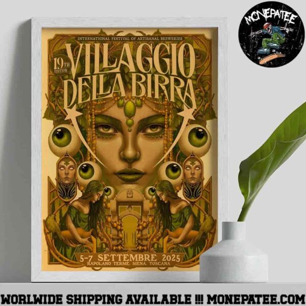 Villaggio della Birra 19th Edition the International Festival of Artisanal Breweries Rapolano Terme Siena Toscana September 5 to 7 2025 Poster