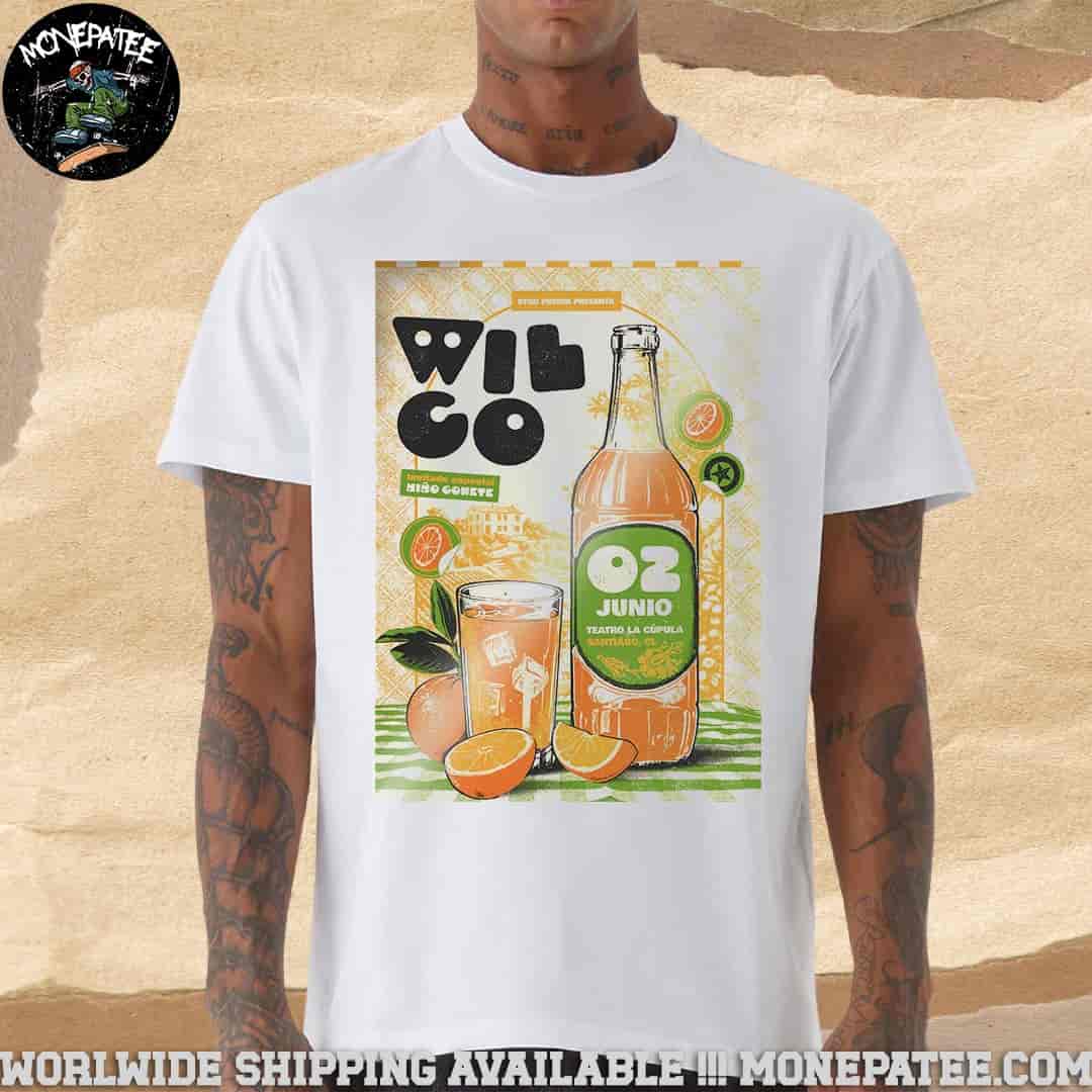 Wilco Band Poster In Santiago Chile At Teatro LA Cupula On June 2 2025 Unisex T-Shirt Wilco Band Poster In Santiago Chile At Teatro LA Cupula On June 2 2025 Unisex T-Shirt