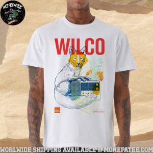 Wilco Band Poster In Santiago Chile At Teatro LA Cupula On June 2 2025 White Fox Unisex T-Shirt