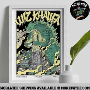 Wiz Khalifa Show In Urbana IL at The Canopy Club On May 21 2025 Godzilla Decorative Poster Canvas