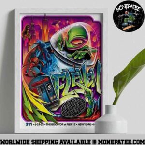 311 Band Concer Poster New York NY At The Rooftop At Pier 17 On June 29 2025 Decorative Poster Canvas