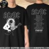 AC DC PWR Up Europe Tour 2025 Collection Angus Horns Tour Dates Exclusive Two Sided Unisex T-Shirt