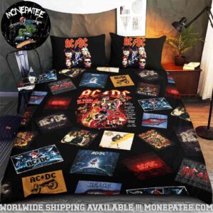 ACDC 50th Anniversary Album Covers Rare Design Bedding Set For Diehard Fans