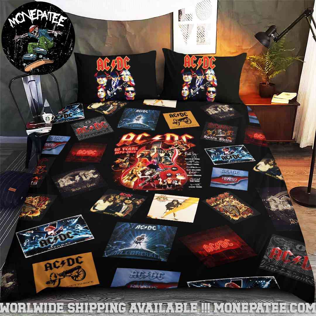 ACDC 50th Anniversary Album Covers Rare Design Bedding Set For Diehard Fans ACDC 50th Anniversary Album Covers Rare Design Bedding Set For Diehard Fans