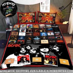 ACDC All Albums Mosaic Portrait Rare Design Bedding Set For Diehard Fans