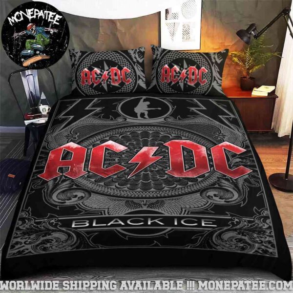 ACDC Black Ice Gothic Crest Rare Design Bedding Set For Diehard Fans