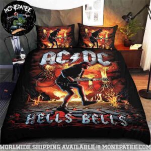 ACDC Hells Bells Eruption Guitarist Rare Design Bedding Set For Diehard Fans