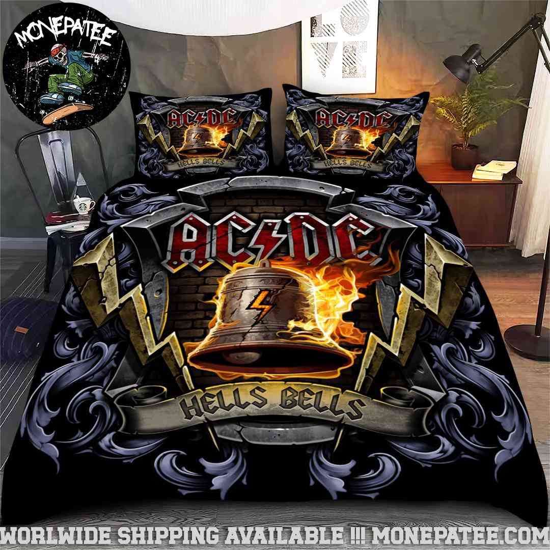 ACDC Hells Bells Fire Bell Rare Design Bedding Set For Diehard Fans ACDC Hells Bells Fire Bell Rare Design Bedding Set For Diehard Fans