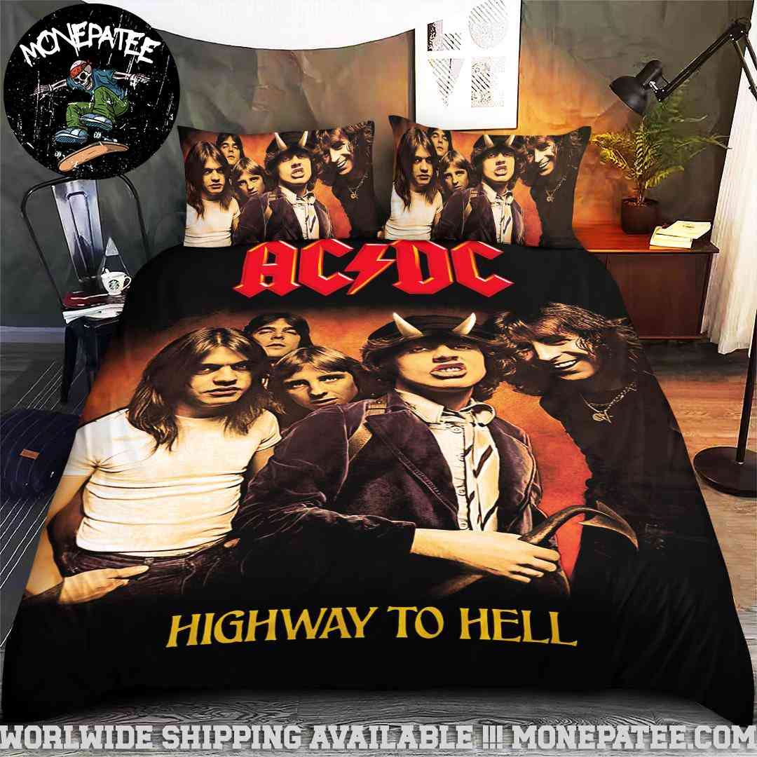 ACDC Highway To Hell Classic Cover Rare Design Bedding Set For Diehard Fans ACDC Highway To Hell Classic Cover Rare Design Bedding Set For Diehard Fans