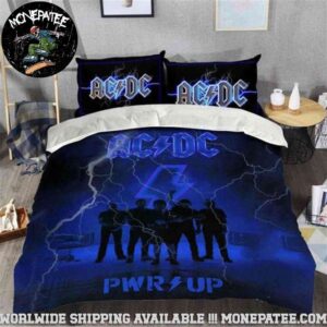 ACDC PWR UP Lightning Silhouette Rare Design Bedding Set For Diehard Fans